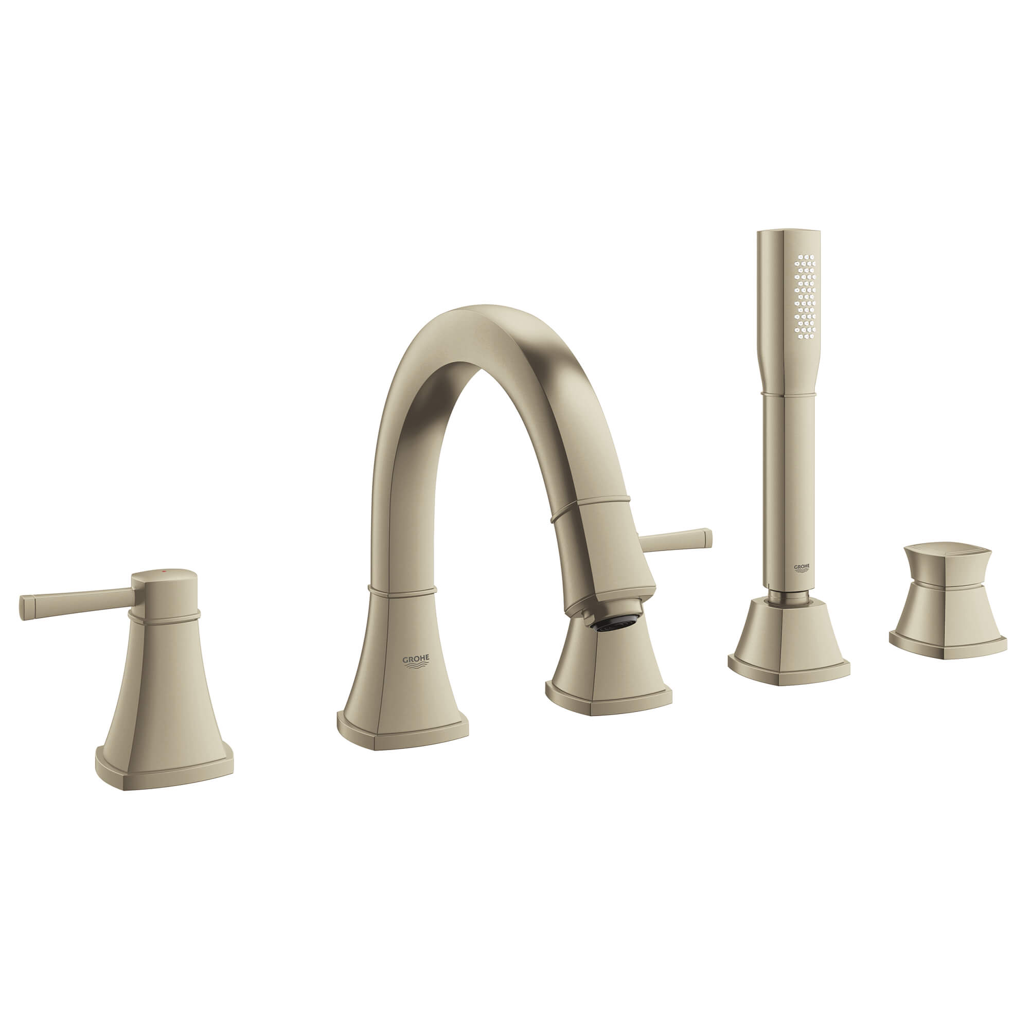 GrohFlex Roman Tub Filler With Personal Hand Shower GROHE BRUSHED NICKEL